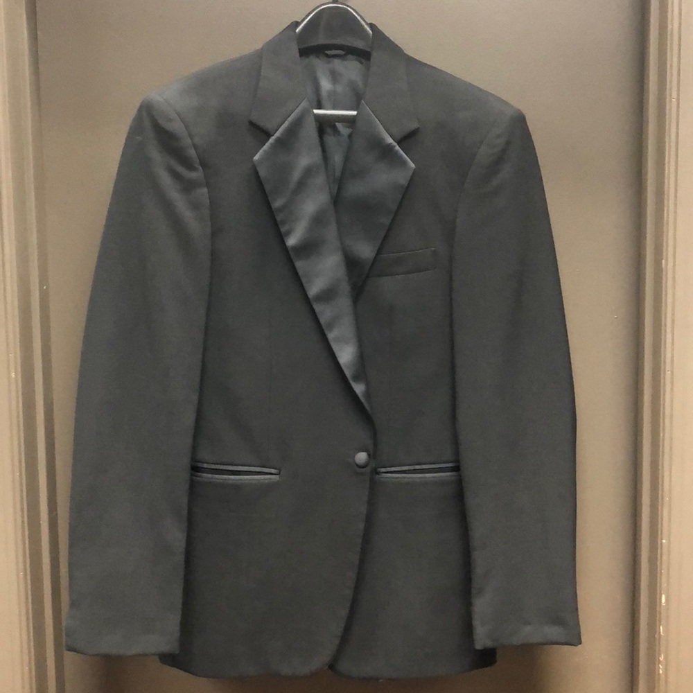Tuxedo Jacket Wool One Button Satin Lapel Generic